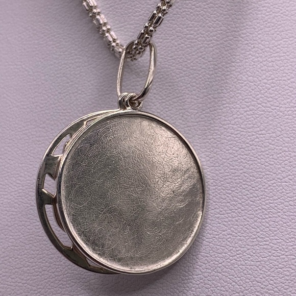 Silpada HTF Sterling Dot Dash Chain & Sterling 4-Way Reversable Floral Pendant - Picture 4 of 12